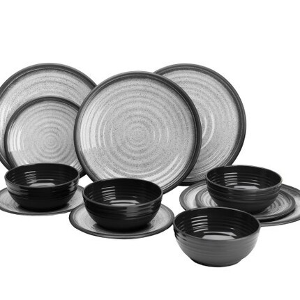 Dinner Set - Granite Grey - 12 Piece Set